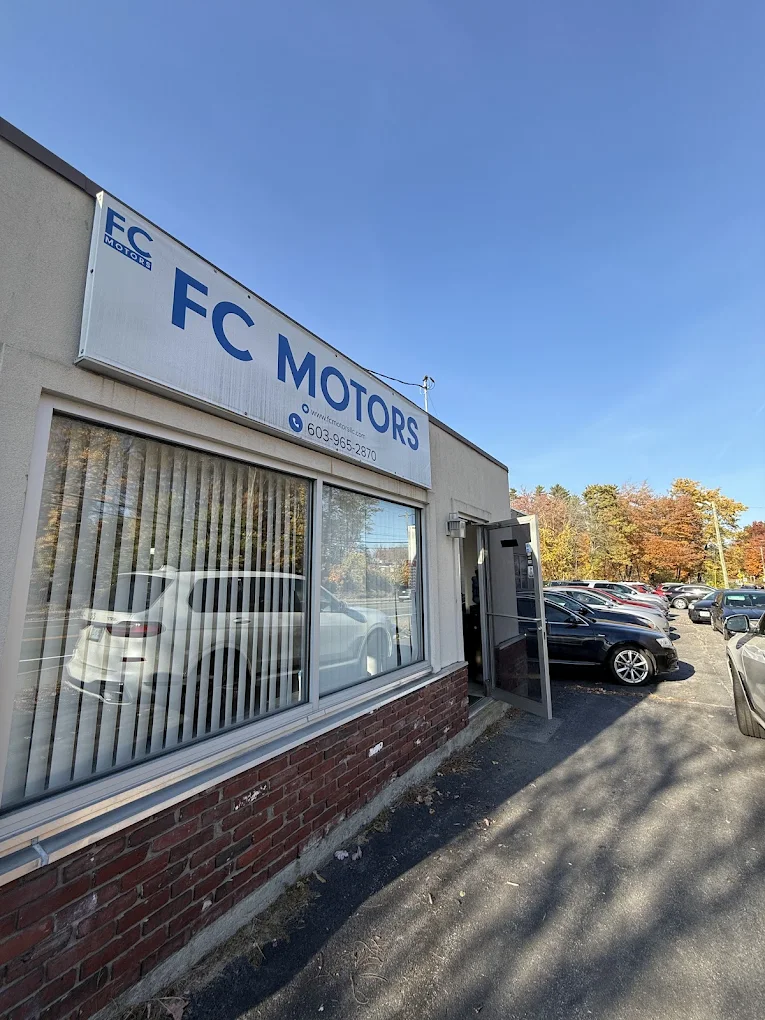 The FC Motors storefront and car lot at 1086 Candia Rd in Manchester, NH
